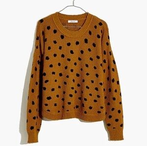 Madewell Spotted Leopard Dot Pullover Sweater